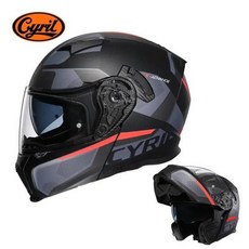 오토바이 듀얼 바이저 모듈러 풀 페이스 헬멧 플립 업 헬멧 DOT 승인 성인 남성 여성 Casco Moto CYRIL AH121, 46) 10 - M, 46) 10  M