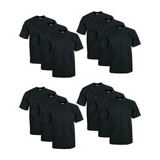 Pro Club 남성용 12팩 고중량 면 반소매 크루넥 티셔츠 화이트. 195673