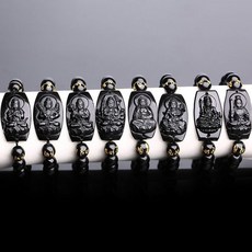 매듭 팔찌 문수보살 흑요석 12mm _ 260402EA bli+73191gt