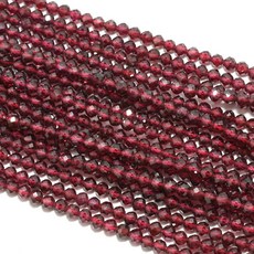 천연 파이로프 가넷 면처리된 라운드 비즈 2mm/3mm/4mm