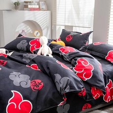 나루토 이불 커버 침구세트 부드러운 차렵이불 베개커버 세트 감성 침실 인테리어 포인트 디자인 먼지없는 침구 홈데코, 모닝 L