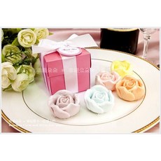幸福朵朵 玫瑰皂禮盒 粉紅盒裝 迎賓禮/送客伴手禮/二次進場/抽獎/婚禮小物, 1個