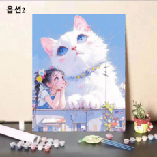 라이프앤코지 DIY 아크릴 유화 그리기 중급자용 40*50CM, 2번(아크릴물감+붓3종+캔버스걸이), 1개