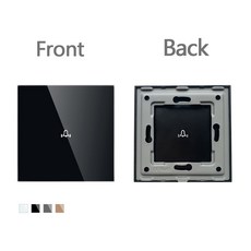 영국 EU RU 표준 크리스탈 유리 패널 86mm 157mm 228mm 단일 패널 벽 터치 스위치 커튼 초인종 조광기 DIY 부품, Gold Panel, doorbell 86mm, 1개