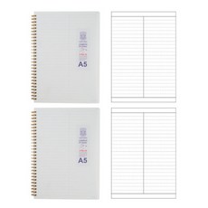 OXFORD 옥스포드 밀크PP 스프링 노트 필기, 2개, A5수학