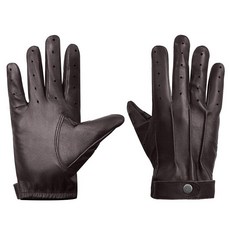 URBAN BUCK 남성용 양가죽 오토바이 장갑 - 터치 스크린 조절 가능한 손목 스트랩 및 니트 커프 따뜻한 겨울 앨런 라이딩 장갑 블랙 (XL), Large, Brown - Biker Gloves