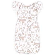 ANYEDDE 아기 트랜지션 스와들 색 포대기 암 업 백 꼭 맞는 핏 놀라운 반사를 진정 통기성 있는 면 신생아 가방 양방향 지퍼 자동차 및 곰 0-3개월 183351, 핑크 & 래빗