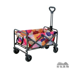 好玩旅物 戶外可拆洗露營折疊推車 - 摺疊收納推拉車 野餐採購拖拉車 兒童/寵物適用, 1個, 彩繪塗鴉