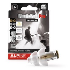 Alpine MusicSafe Pro 荷蘭原裝進口頂級全頻率音樂耳塞 - 專業樂器演奏及演唱會聽力保護, 1套, 2個裝