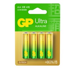 GP超霸 ULTRA特強 鹼性電池 3號 4號 2入 1.5V 全新升級不漏夜技術, 1個, 3號,2入