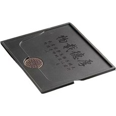 【椿嶼】家用閤成烏金石新款茶盤簡約排水式石茶臺功夫茶具套裝嵌入式茶盤, 1個