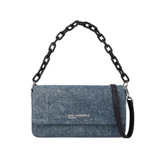 칼라거펠트진 체인 탑 핸들 크로스 백