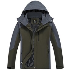 YuKaiChen 남성용 레인 재킷 방수 후드 하이킹 코트 경량 윈드브레이커 블루그레이. XL, Greengrey