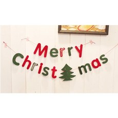 附發票現貨 【 韓版 聖誕快樂 拉旗 】 不織布 裝飾掛旗 耶誕 彩旗 旗幟吊旗 聖誕拉旗 佈置 掛旗 聖誕節 韓版拉旗, 1個
