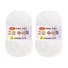 yarna 대용량 고급 수세미 뜨개실 100g, 101흰색, 2개
