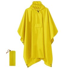 2代 徒步雨衣斗篷 登山釣魚戶外騎行雨披, 滌塔夫材質 貴族金色 PU防暴雨塗層,多功能單兵雨披 限時優惠 送收納包, 貴族金色