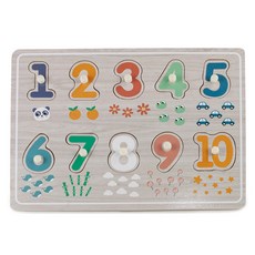 하이판다 원목퍼즐 원목 꼭지퍼즐 숫자놀이 HP015 유아 아기 퍼즐, 1개