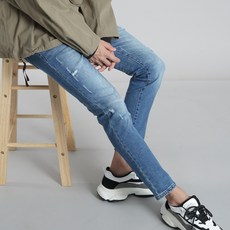 Devolve男款基本款日常彈性錐形剪裁牛仔褲