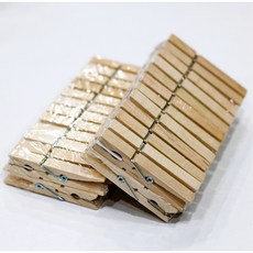나무집게 일반(대) 7.3cm 2세트(48개) 자연색 나무색, 1박스