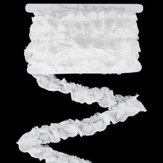 자수 주름 레이스 하트 의류 부자재 DIY 핸드메이드 재료 의상 장식, 흰색, 1개