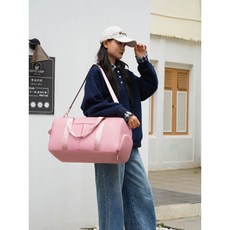 時尚牛津布健身包 大容量乾濕分離輕便多功能聚酯纖維材質旅行必備, 粉色,超大號, 1個