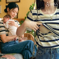 수디바 여름 수유복 수유 잠옷 티셔츠 모유수유옷 외출 수유복 출산선물