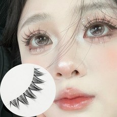 Muvsthy 대용량 인조 가닥 부분 아이돌 포인트 셀프 속눈썹연장 인형눈매완성 속눈썹 L, 2개, 투명