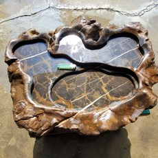 天磨店Gtk 龜甲石龜甲花石茶盤 33年原石茶盤 稀有蒐藏品, 1個