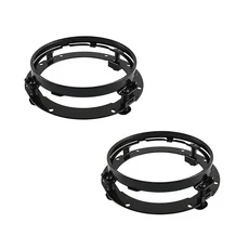 호환 7 인치 전조등 장착 브래킷 라운드 LED 전조등 마운트 브래킷 링 지프 랭글러 JK 용 스테인레스 전조, 02 2PCS Black