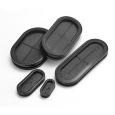 프린 블랙 타원형 블랭킹 그로밋 고무 폐쇄 블라인드 플러그 마개 케이블 와이어링 보호 부시 양면 와이어, 20x50mm, 2 개