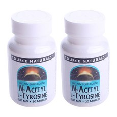 SOURCE NATURALS N-乙醯 L-酪胺酸 300mg 錠劑 無麩質 無糖, 2個, 30入, 30錠