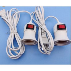 E27燈座帶開關延長線 2米 110V懸掛式燈泡燈座, 1個