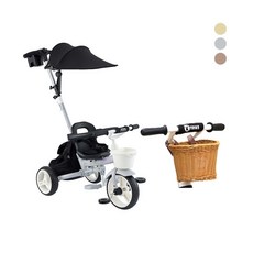 삼천리 샘트라이크 200 접이식 유아 세발자전거 폴딩자전거 바람막이포함, 2026 샘200(라탄바구니)-클라우드