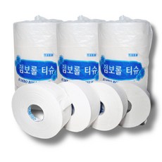 한일화장지 250m 물에잘녹는 점보롤 화장지 엠보싱 2겹 16롤, 1개, 16개입