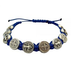 CB 세인트 베네딕트 메달 조절 가능한 코드 팔찌 20.3cm8인치 아연, CB 세인트 베네딕트 메달 조절 가능한 코드 팔찌, 2