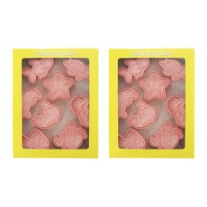 Mian Xiao Xin 비스킷 몰드 DIY 3D 입체 홈베이킹 도구 아이싱 쿠키스탬프 8종 세트 MX001, 해양 동물, 2개