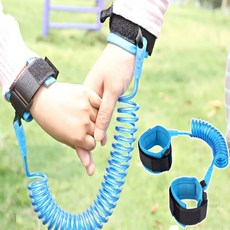 HM 미아방지 손목 밴드 미아 방지끈 아기 스프링 줄 스트랩 안전 일반형 미아방지용 아기 안전줄, 1개, 블루