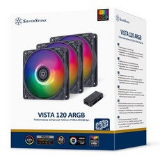 SilverStone 銀欣 VISTA 120 ARGB PWM 12公分風扇(3顆裝含控制器), 1個