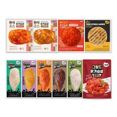 햇살닭 저당 닭가슴살 10종 혼합, 20개, 100g