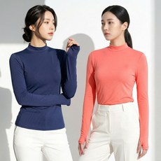 <투엘라> (1+1) 여성 반목 긴팔 핑거홀 티셔츠_쿨링 아웃도어 에어스노우