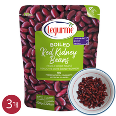 르구르메 콩통조림 삶은콩 저열량 콩요리 레드키드니빈스, 400g, 3개