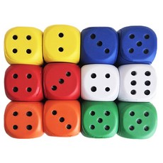 [메잌미] EVA 말랑말랑 고무 스펀지 주사위, 6x6cm, 12개