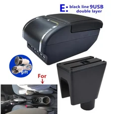 쉐보레 스파크 3 III 아베오 T200 차량용 팔걸이 수납함 박스 전용 개조 액세서리, 05 E black line 9USB