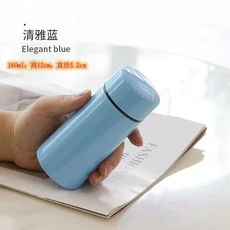 304 스테인리스 스틸 보온컵 160ml 미니 포켓컵 휴대용 여행컵 야외 캠핑 하이킹 진공 보온병, 01 160ml, 02 blue