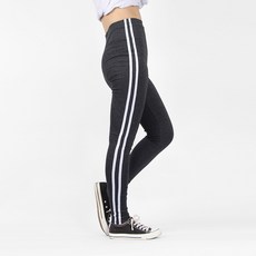 운동복 편안한착용감 스포츠웨어 데일리룩 라인 2줄 트레이닝 레깅스(다크그레이)