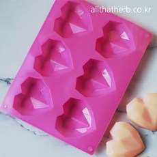 올댓허브 크리스탈 하트 6구 비누몰드, 1개