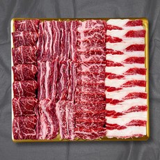 따봉프레시 1kg 황제 소고기세트 캠핑용 가정용 살치 갈비 부채 알목심 우삼겹, 1개