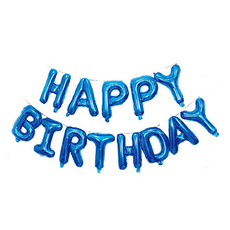 생일파티풍선 해피벌스데이 꾸미기 이벤트풍선 하트풍선 이니셜 은박풍선, 해피벌스데이 블루