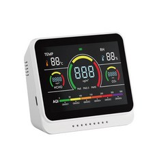 Julia好物 AirBOX 三代 8合1多功能空氣品質監測儀，專業檢測二氧化碳、PM2.5、甲醛，特惠中, 柔白, 1個