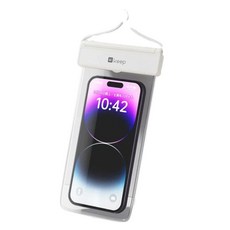 K keep 手機防水袋 可觸控 游泳潛水專用, 冰霜白 多尺寸適配, 1個